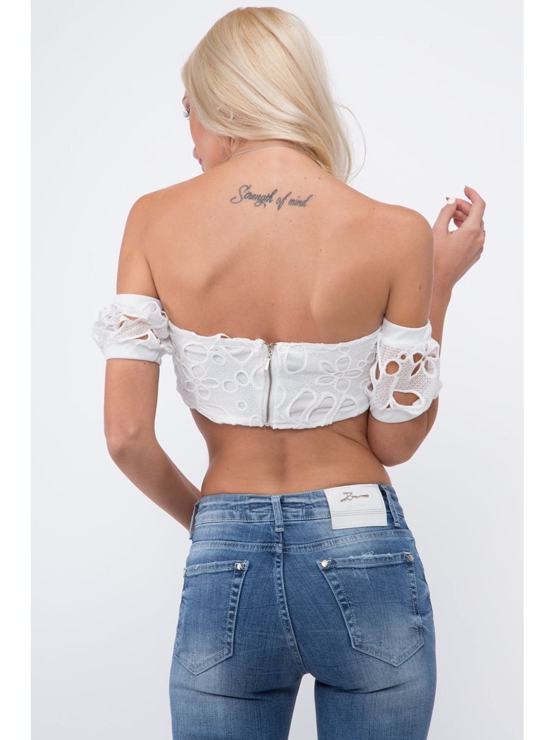 Creamy openwork Spanish top ZZ341 - Online store - Boutique